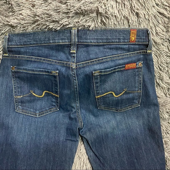 7 For All Mankind Blue Wash Bootcut Jeans - Picture 3 of 5